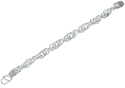 Sterling silver chunky flat Cuban curb baby bracelet with a twist, perfect for ages 2-18 months.