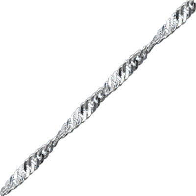 Sterling silver chunky flat Cuban curb baby bracelet, adjustable twist design, suitable for infants 2-18 months.