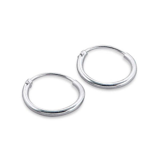 Children's Earrings:  Sterling Silver, Tubular Children's Sleepers 14mm