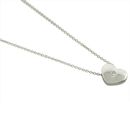 Teens' and Children's Necklaces:  Sterling Silver CZ Heart Necklaces
