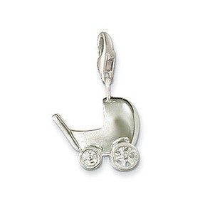 Mothers' Charms:  Sterling Silver Pram Charm