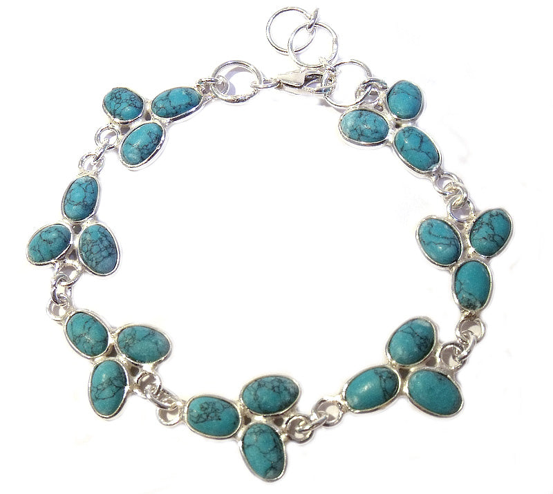 Children's Bracelets:  Sterling Silver/ Genuine Turquoise Bracelet