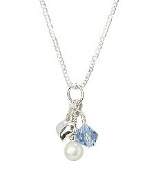 Children's Necklaces:  Sterling Silver December Birthstone Cluster Charm Necklace