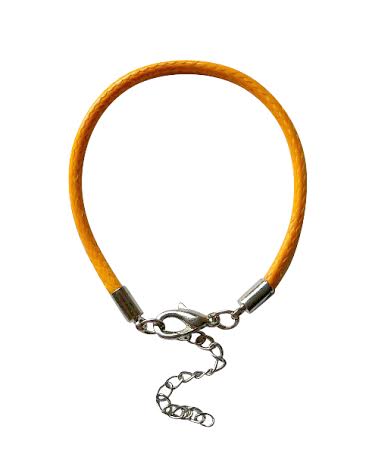 Baby Bracelets:  Orange Woven Leather Baby Bracelets
